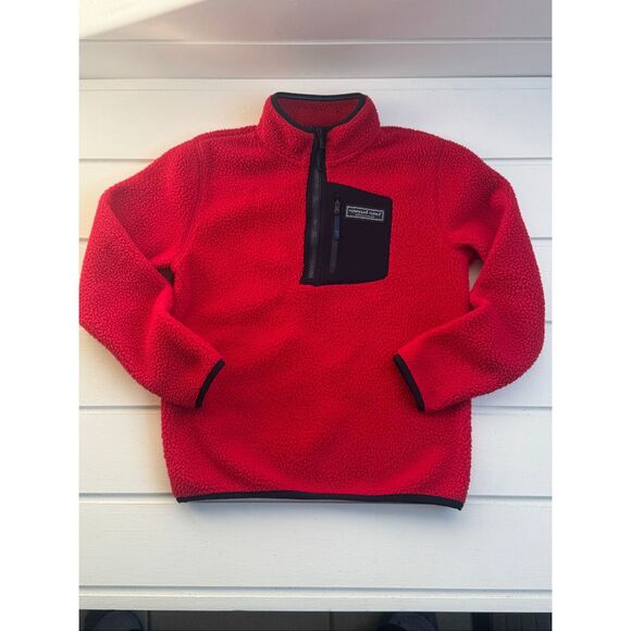Vineyard Vines Boys Stillwater High-Pile Sherpa 1/4-Zip Jacket Lot NWOT Medium - Picture 2 of 12